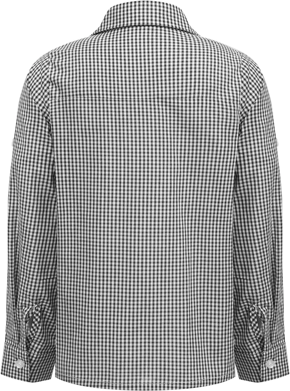 Arshiner Boy's Plaid Button Down Shirt Long Sleeve Roll Up Shirts
