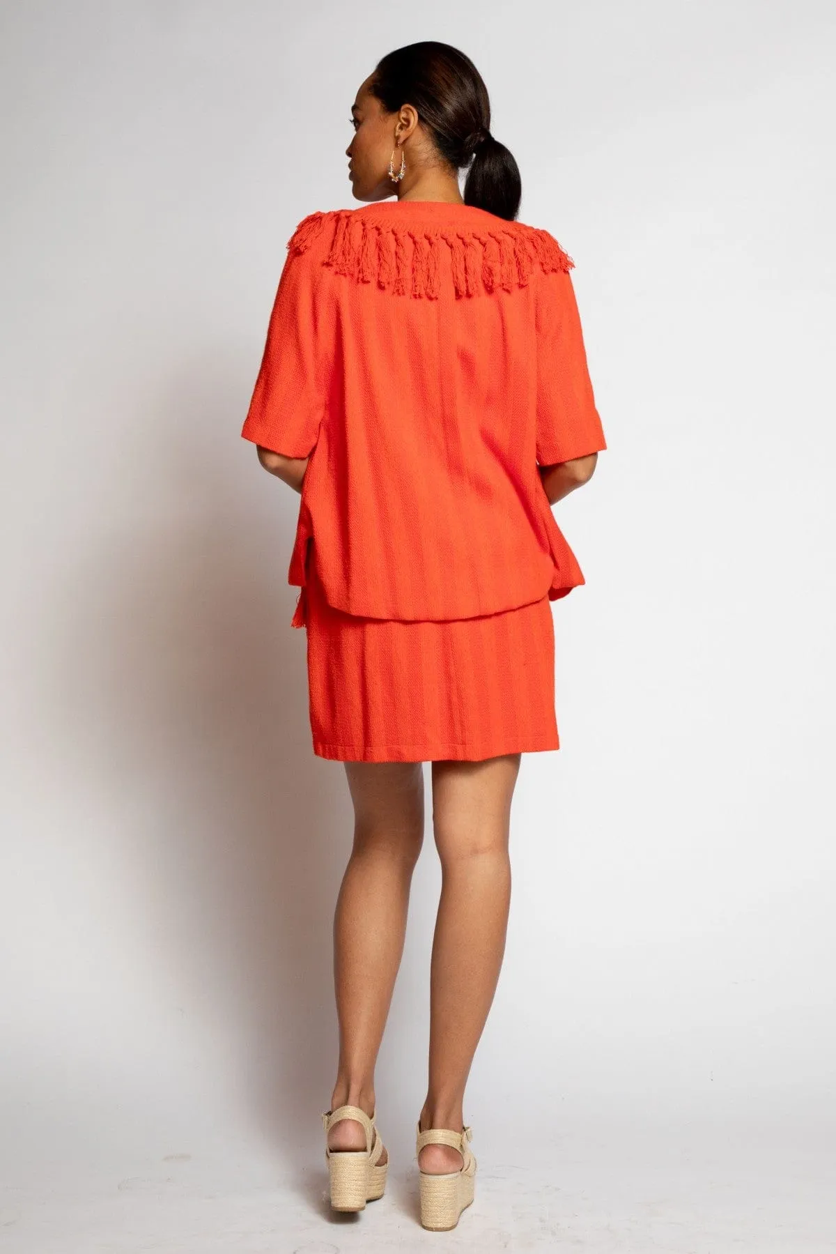 Tassel Jacket - Tangerine Ultra Soft Brushed Interior