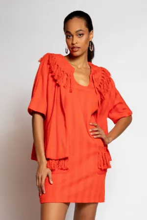 Odor Resistant Tech Tassel Jacket - Tangerine