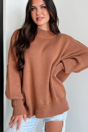 Auden Oversized Zenana Sweater (Deep Camel) StaticResistantFabric