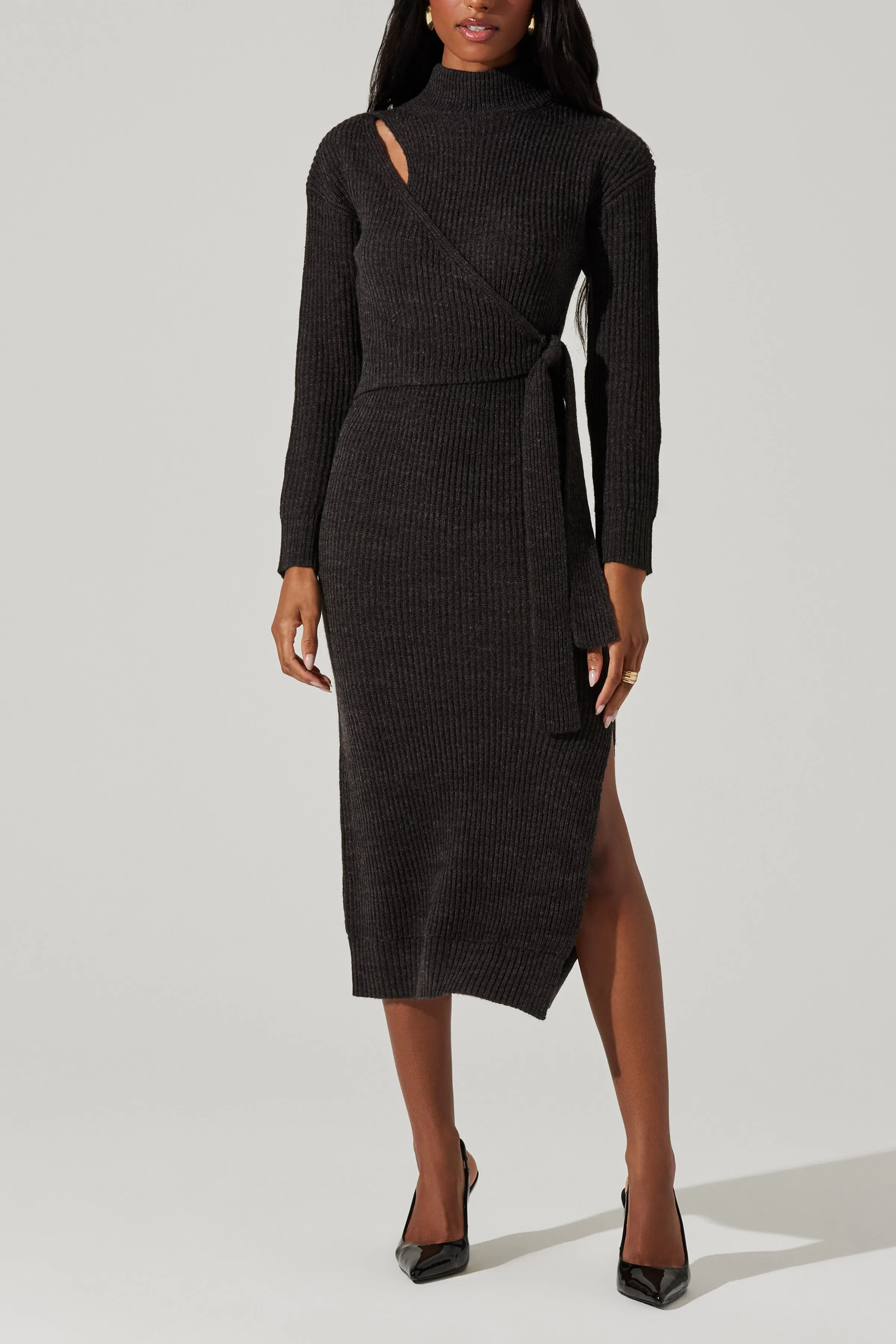 Audree Dress Charcoal Winter Layering