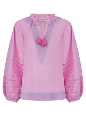 Ribbed Trims Cozy Sweater August Top Pink-Lilac