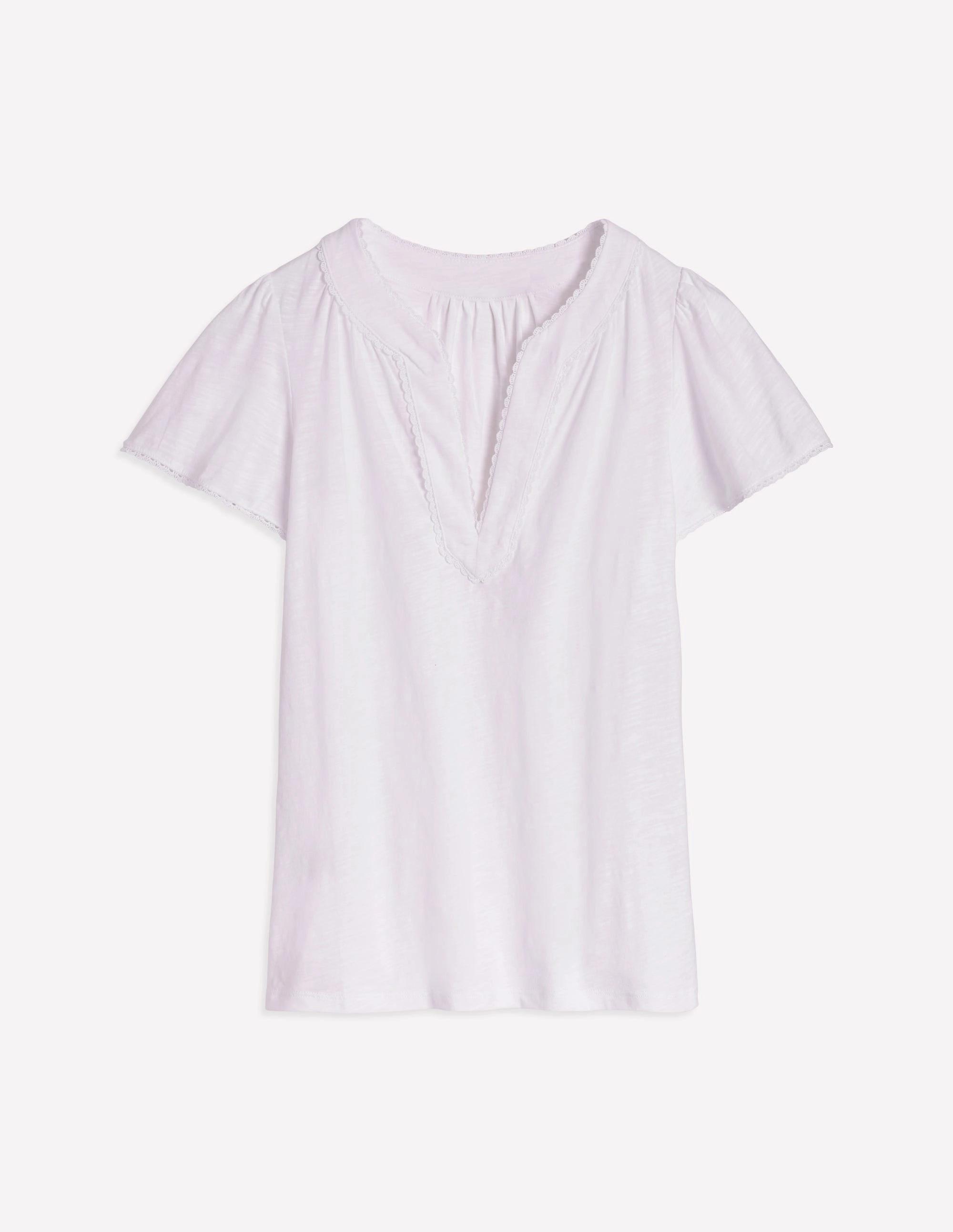 Ava Short Sleeve Top-White Light Reflective Printing Reinforced Stress Points