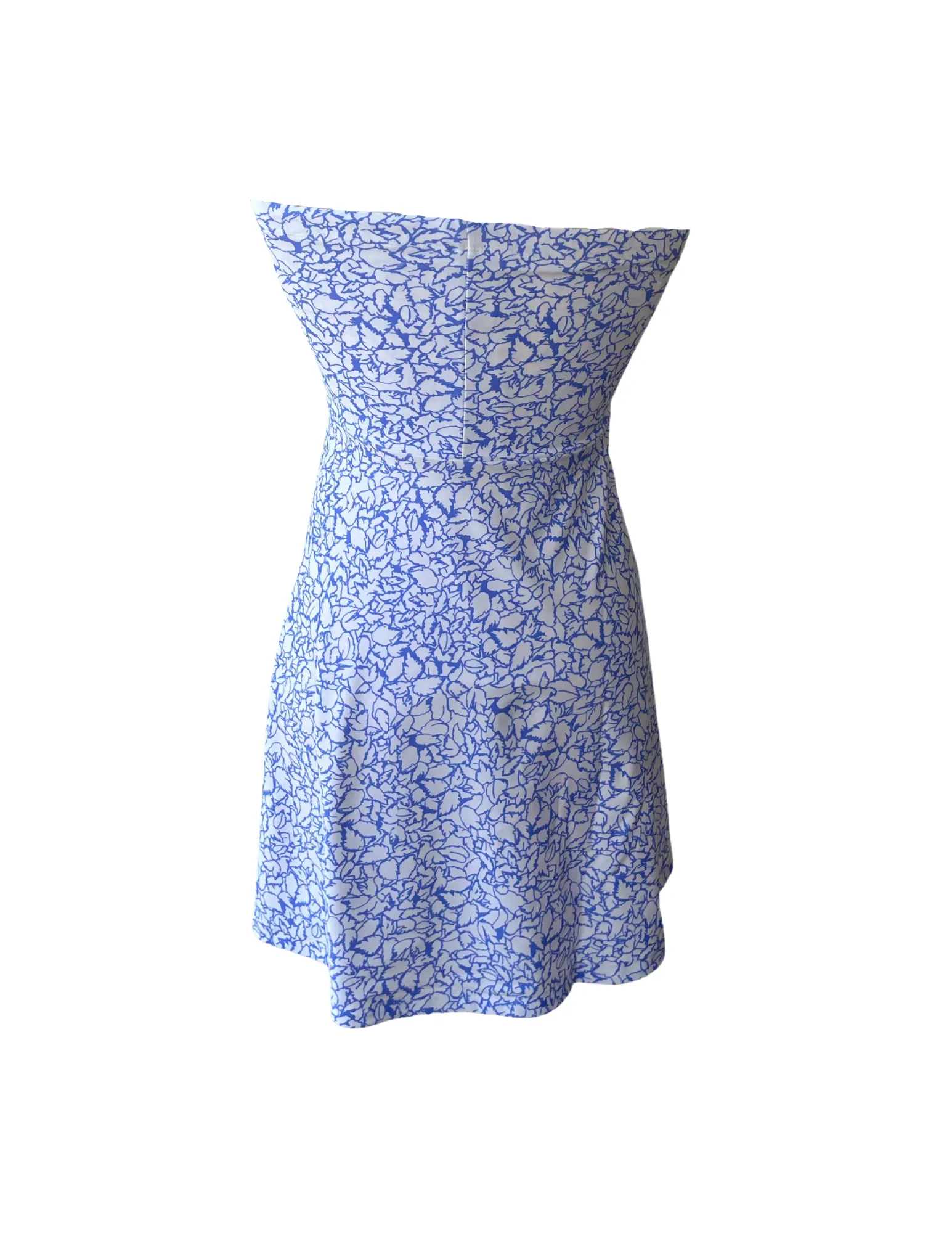 Thermal-Lined Avalon Dress Variegated Leaves Perwinkle/White