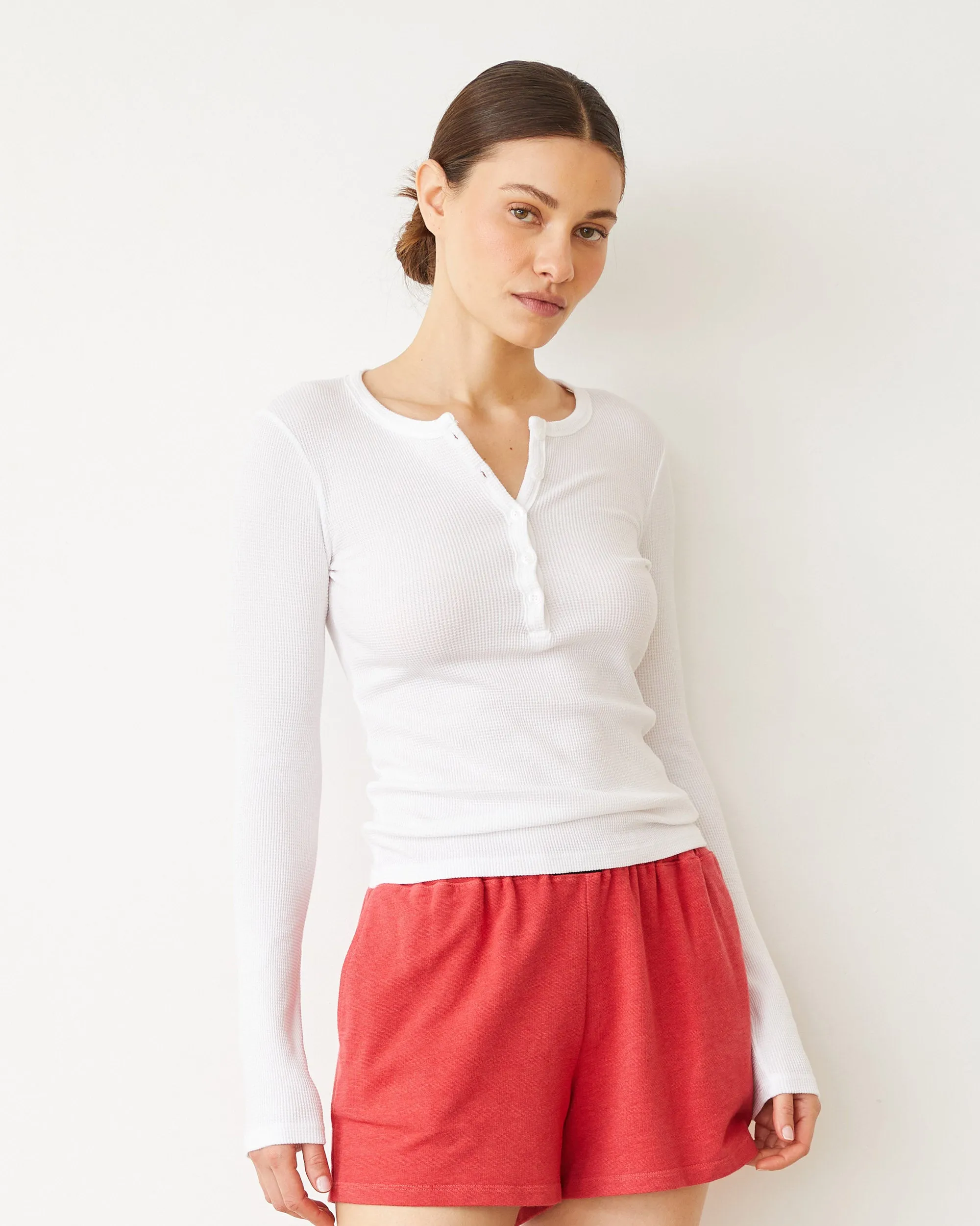 Yarn Dye Stripe Baby Thermal Henley