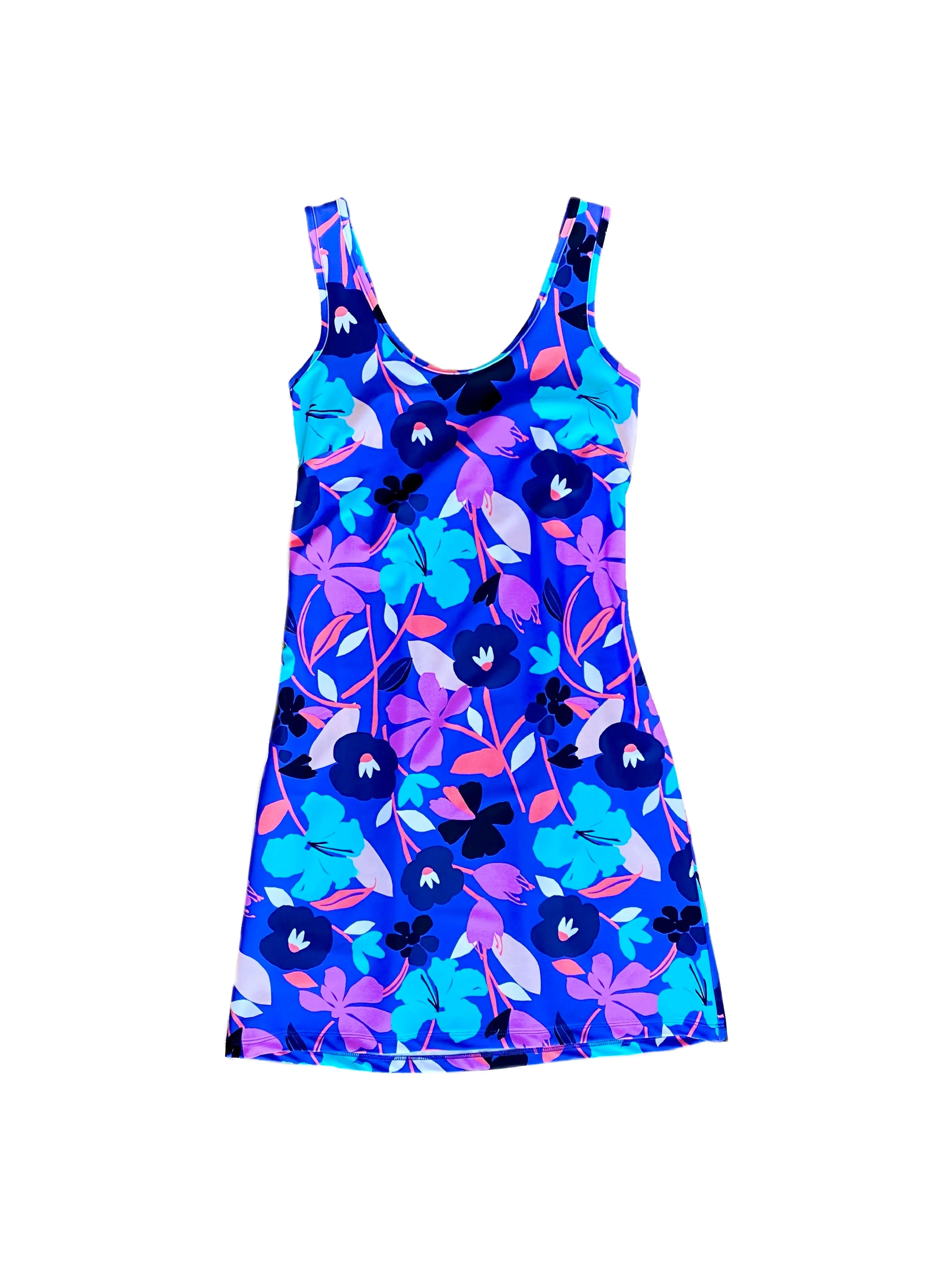 Bali Tank Dress Jungle Flower Dressy Yet Comfortable Flowy casual dress