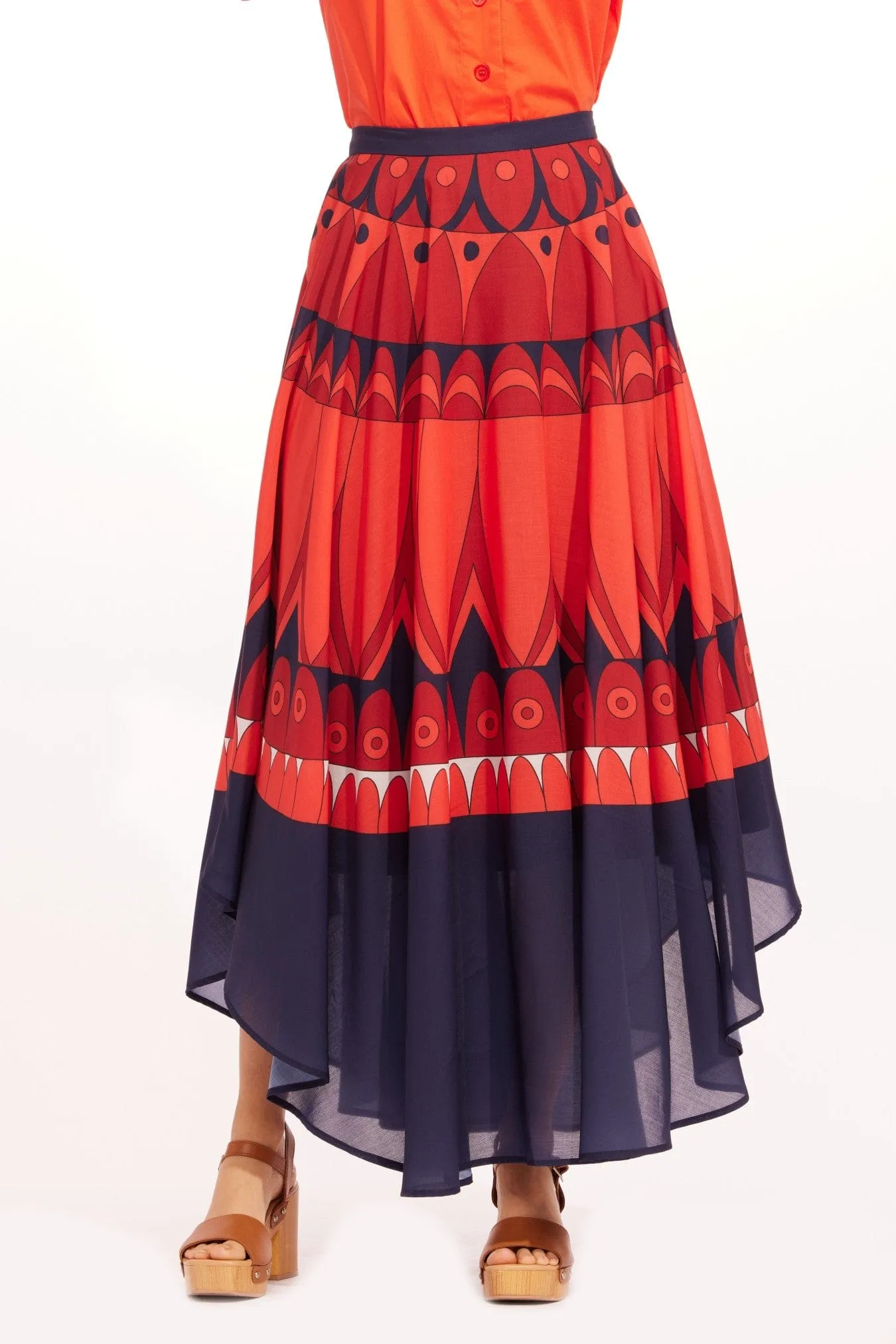 Detachable Tie Soft Tones Sinead Maxi skirt - Neptune