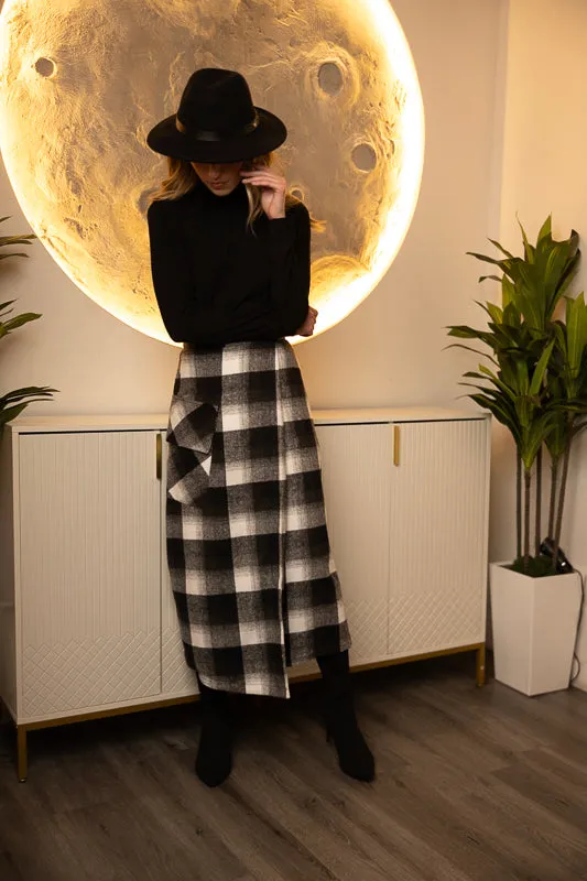 B&W Plaid Skirt One size fits most