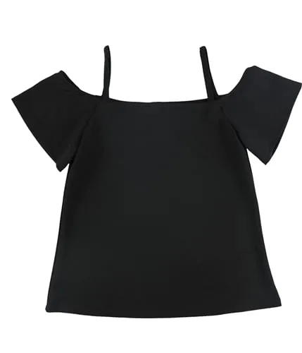 Bar Iii Womens Solid Cold Shoulder Blouse