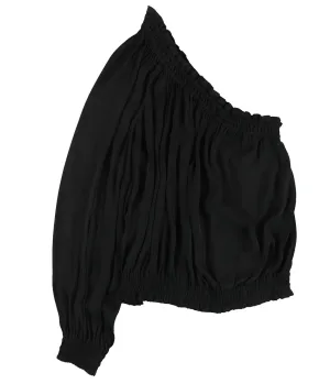 Bar Iii Womens Solid One Shoulder Blouse, TW1