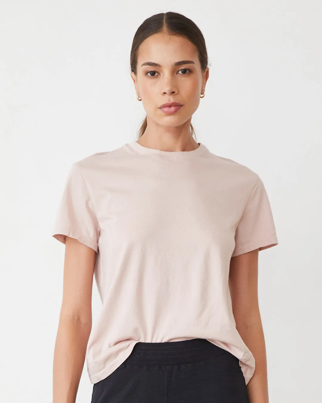 Basic Crew Neck Tee PlushLining Self Fabric Tie