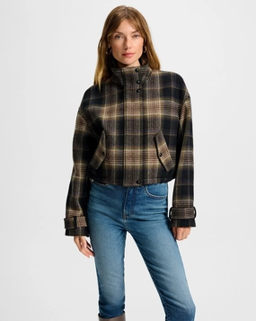 White Office Look Bateman Plaid Jacket Black Multi