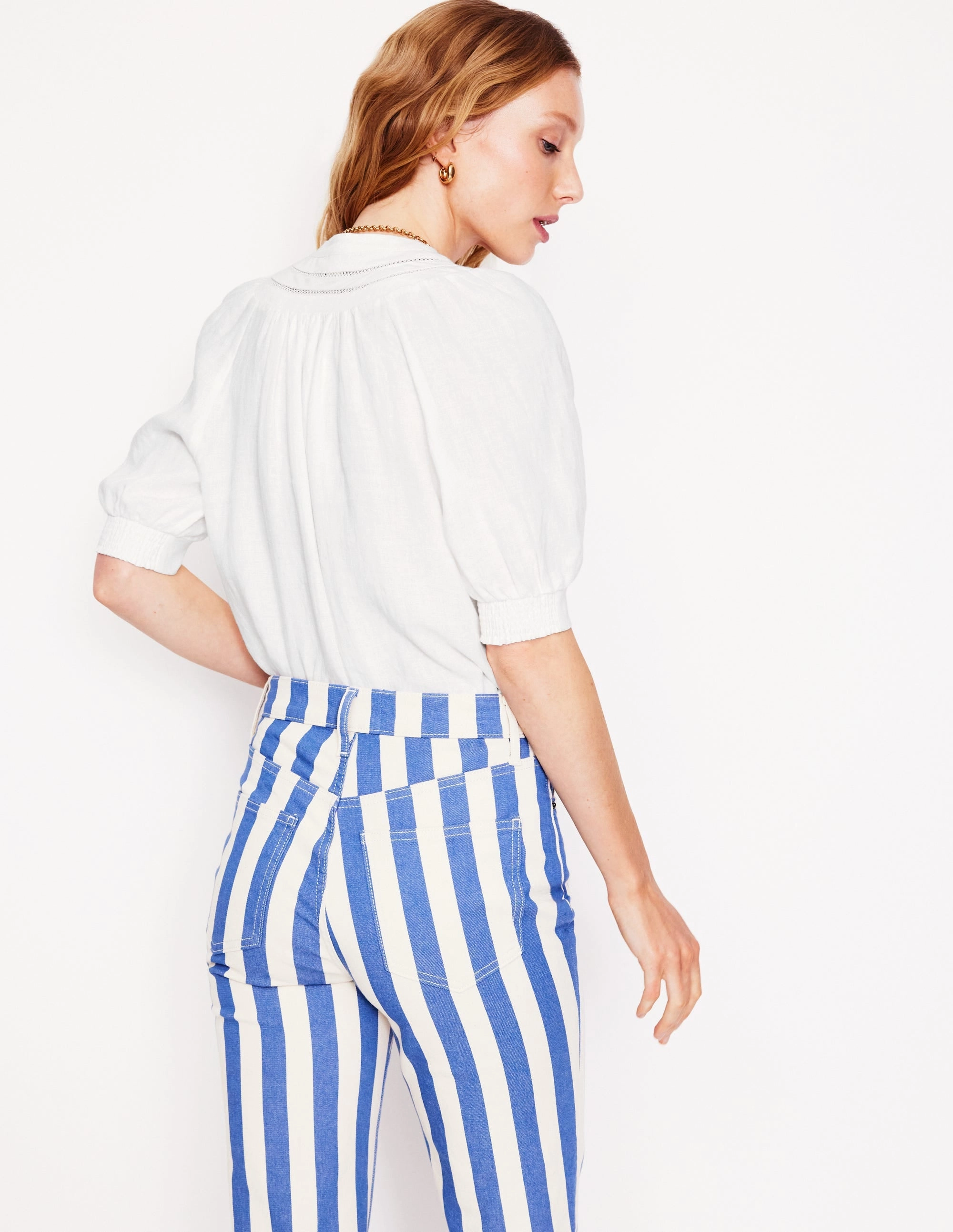Bea Linen Top-White casual top