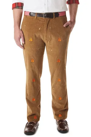 High Stretch Fit Light Shape Beachcomber Corduroy Pant Khaki with Deer Hunter