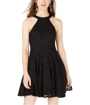 Bee Darlin Womens Glitter Lace Fit & Flare Dress