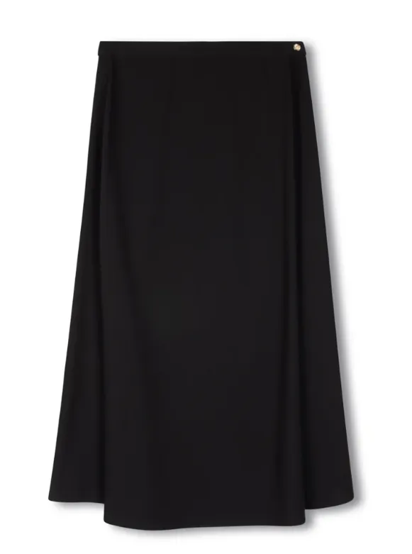 Beige Blk Circle Skirt W-22729 Plant Based Material Breezy Fit