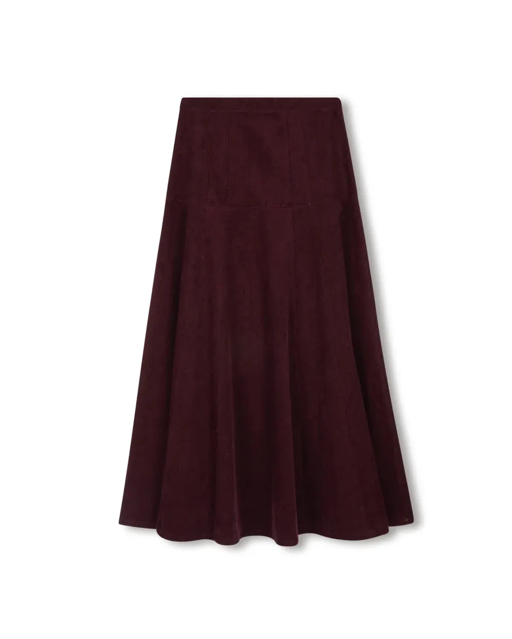 Fashion Mood Draped Silhouette Beige Burgundy Yolk Skirt W-21520