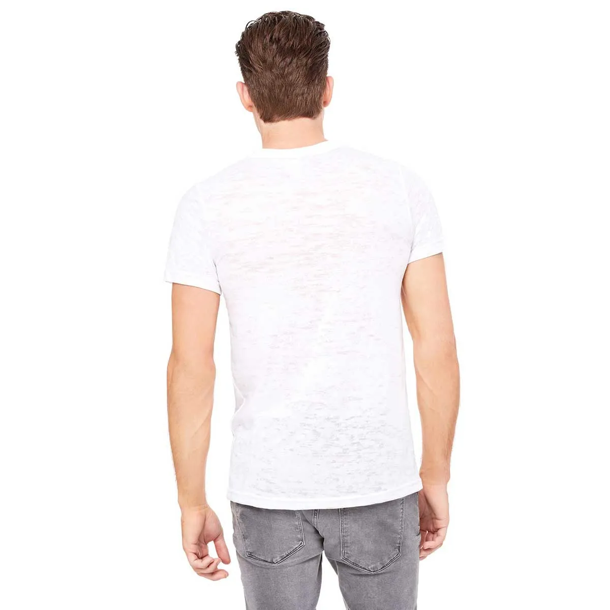 Bella   Canvas Men's White Burnout Short-Sleeve T-Shirt