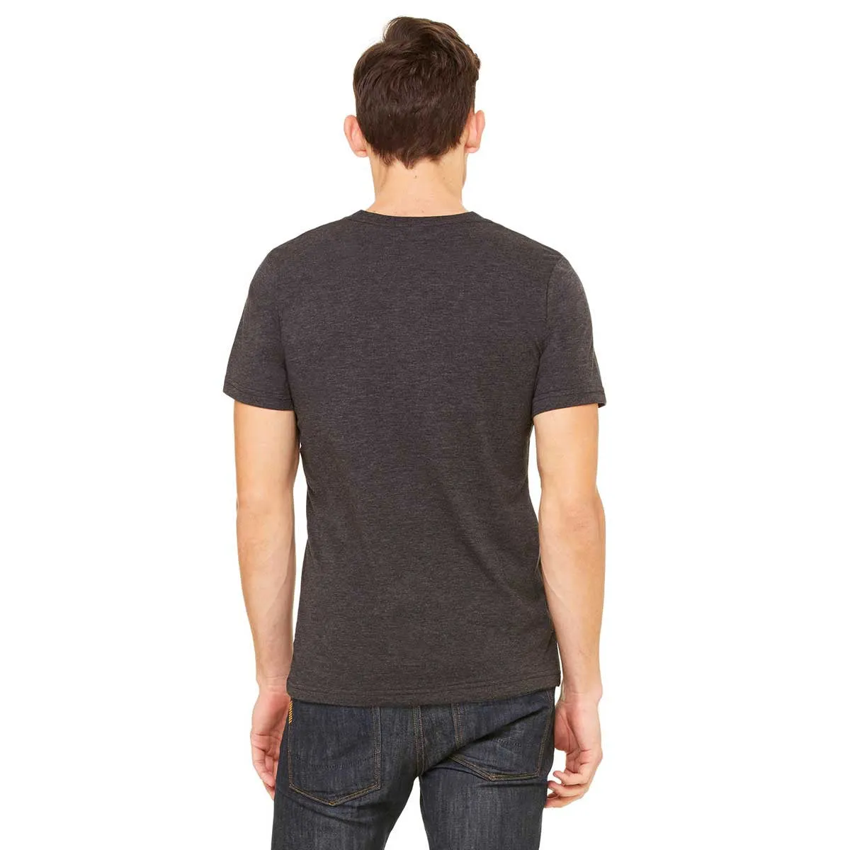 Bella   Canvas Unisex Charcoal Black Triblend Short-Sleeve V-Neck T-Shirt