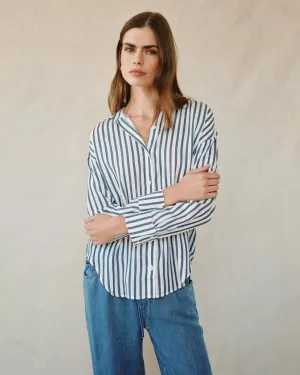 Four Way Stretch Fabric EcoFriendly Manufacturing Bella Dahl Oversized Button Down