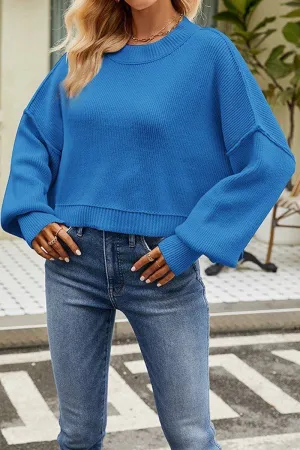 Reflective details WOMEN RIBBED OVERSIZED JUMPER TOP SWEATER