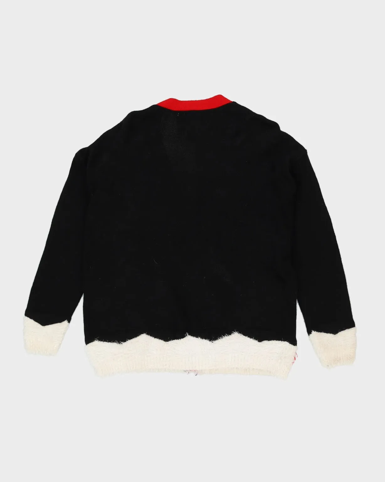Black Cats Patterned Knitted Christmas Jumper - M