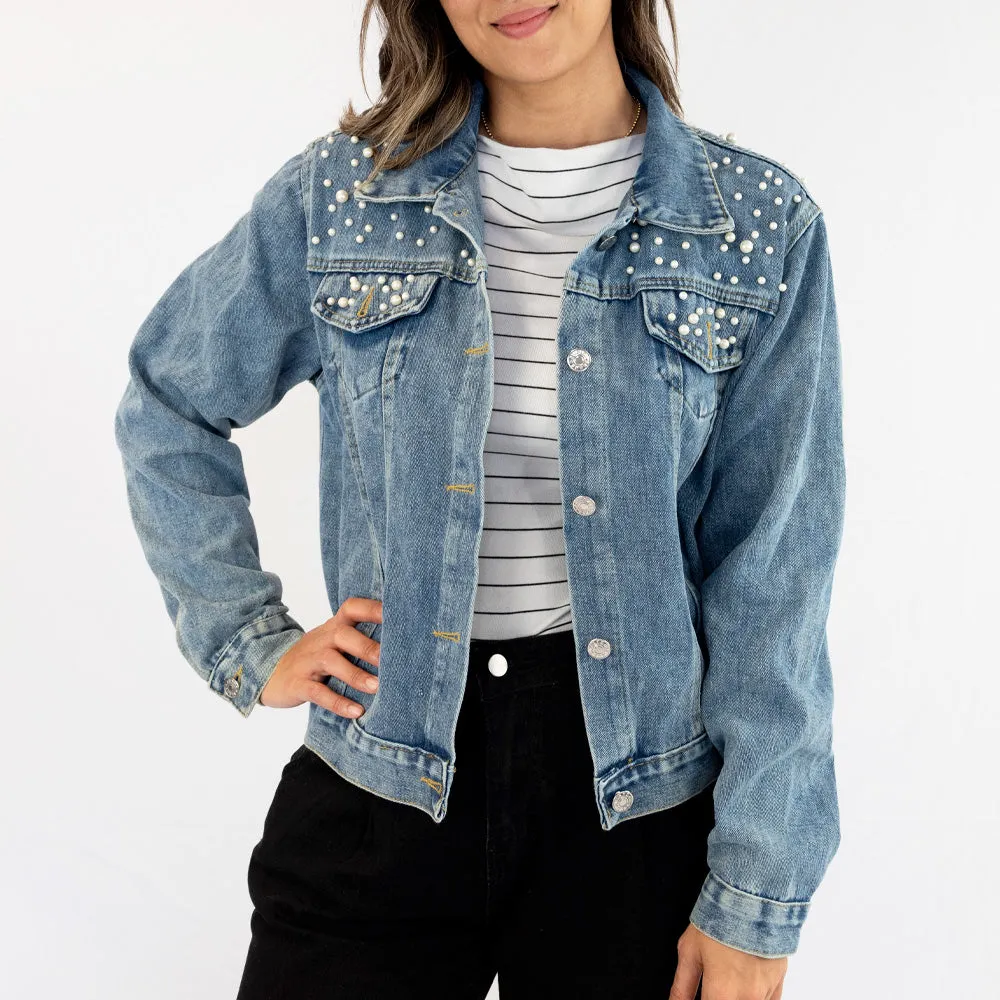 (Black Pearl) Mrs Style  Denim Jacket