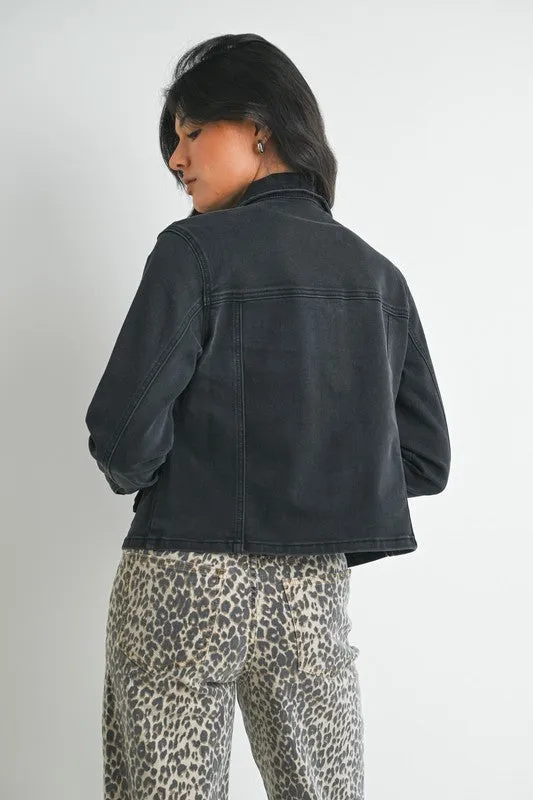 BLACK WASH DENIM JACKET