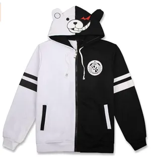 Black White Bear Anime - Danganronpa Monokuma Jacket Hoodie