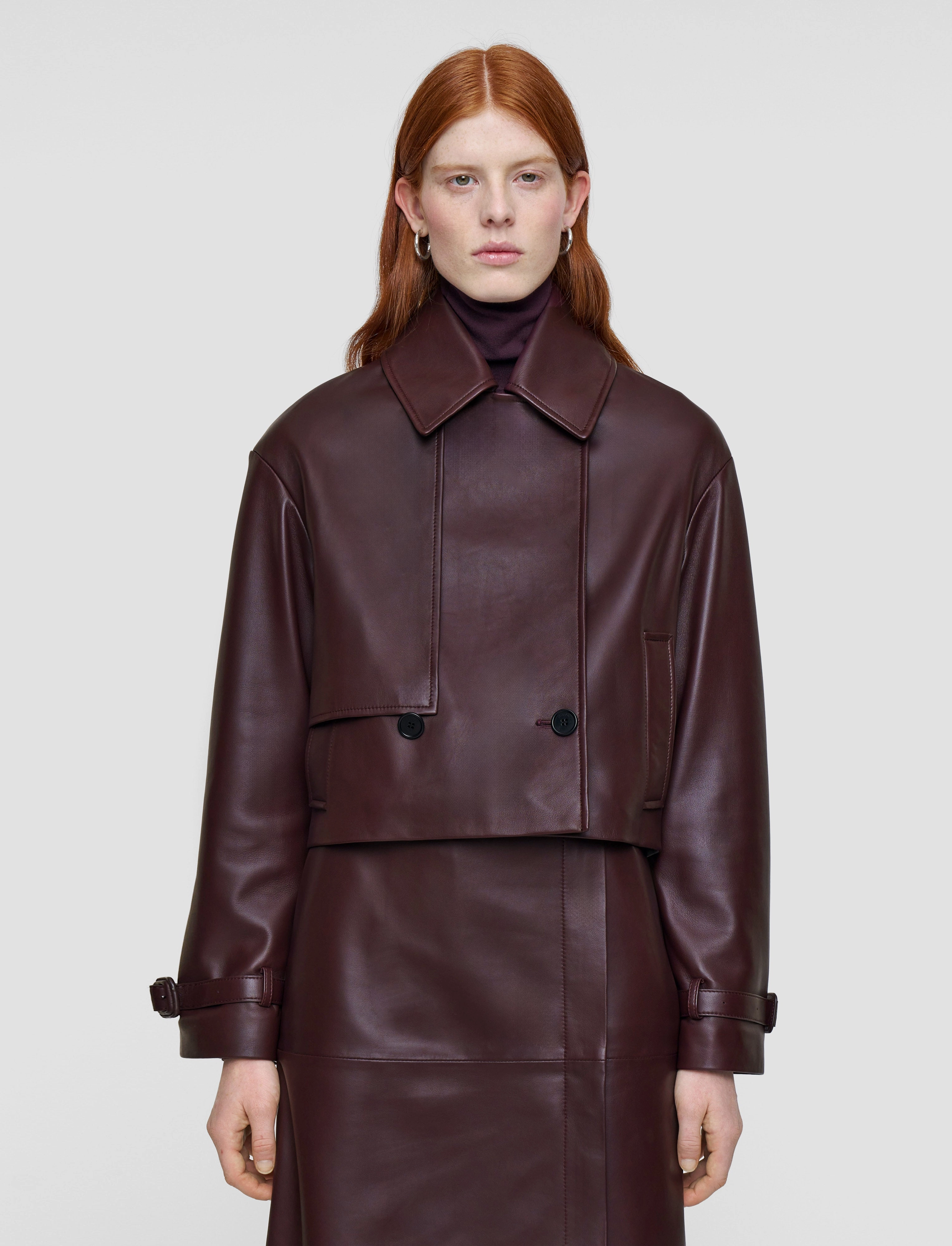 half-zip Blaise Nappa Leather Jacket