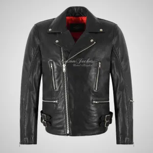 BLAZE BLACK Biker Leather Jacket For Men Soft Leather Jacket