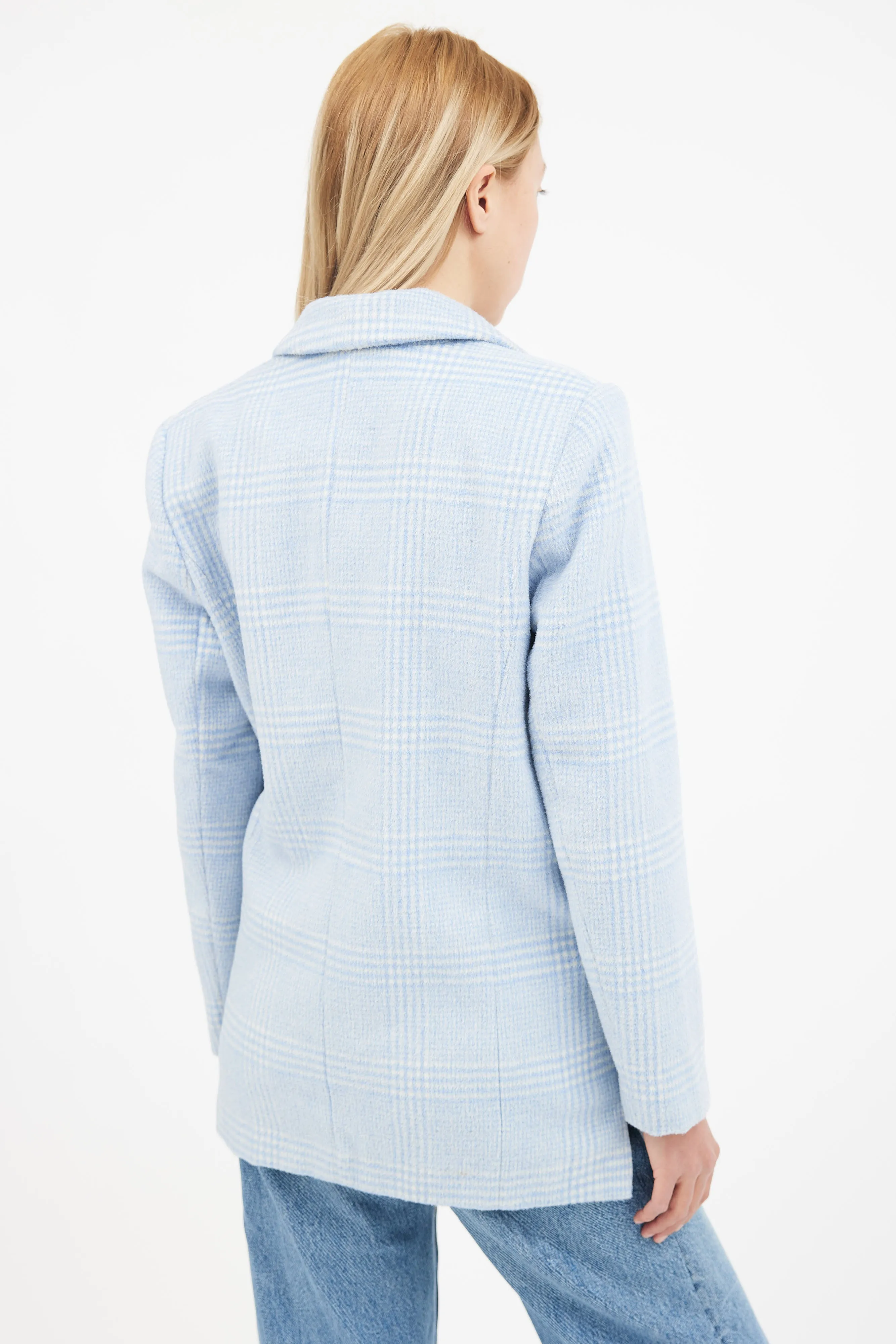 Blue & White Checked Blazer