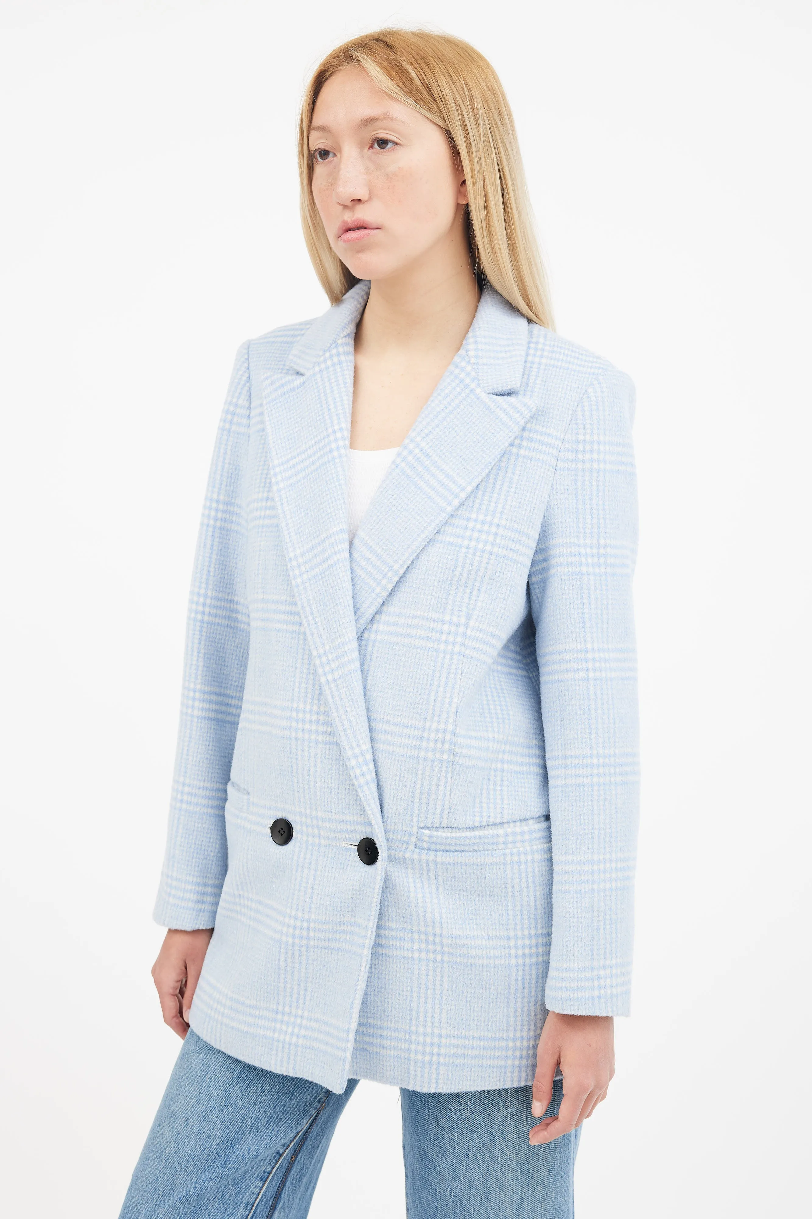Blue & White Checked Blazer