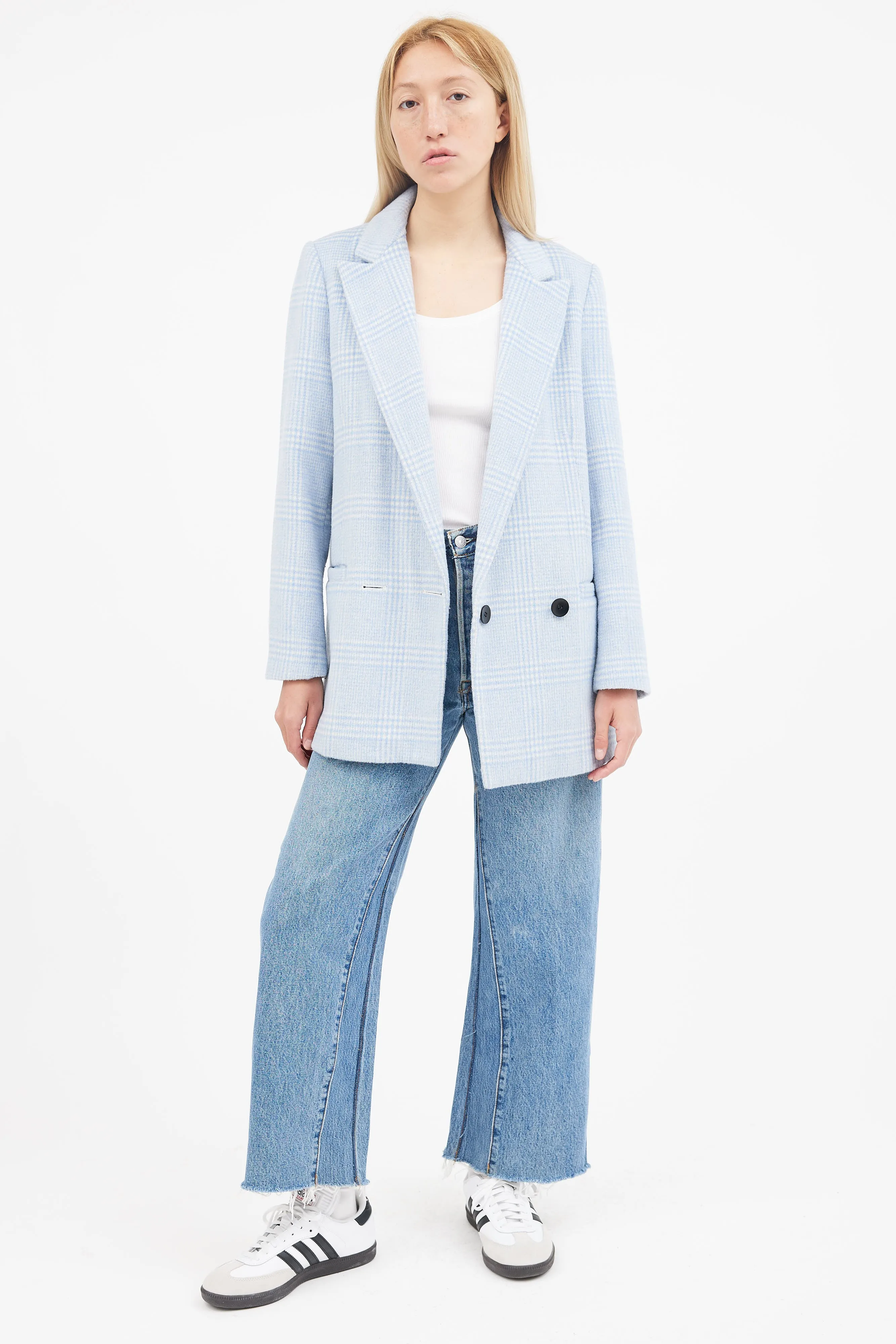 Blue & White Checked Blazer