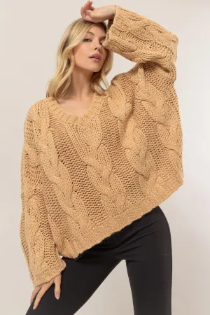 Blue Zone Planet |  HYFVE Cable Knit V-Neck Sweater