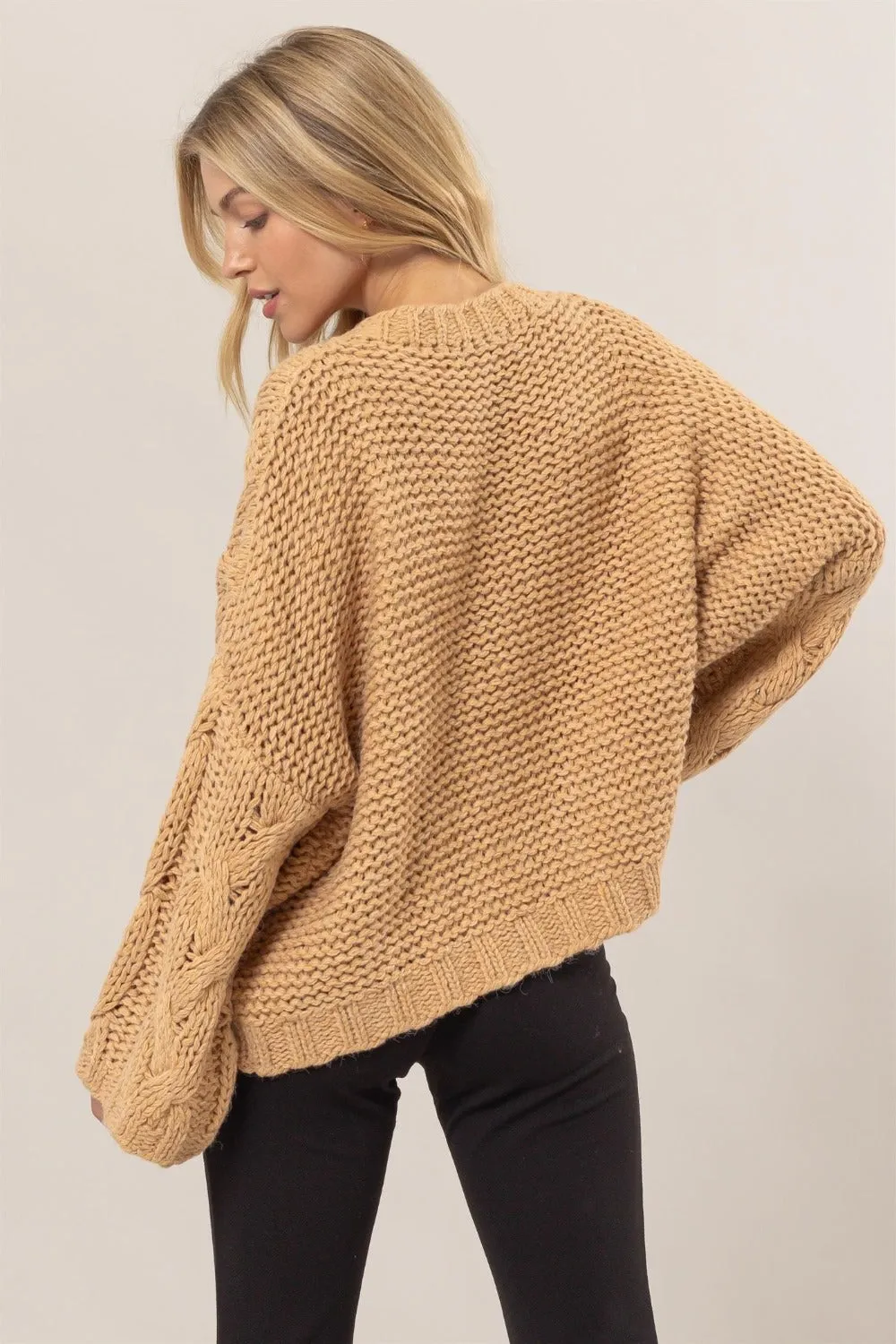 Blue Zone Planet |  HYFVE Cable Knit V-Neck Sweater