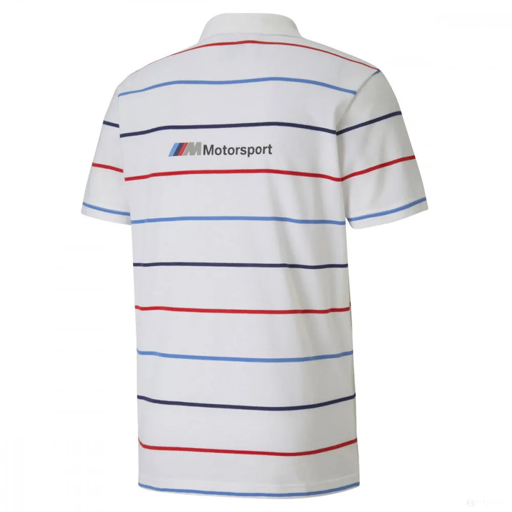 BMW T-shirt, Puma BMW MMS Striped Round Neck, White, 2020