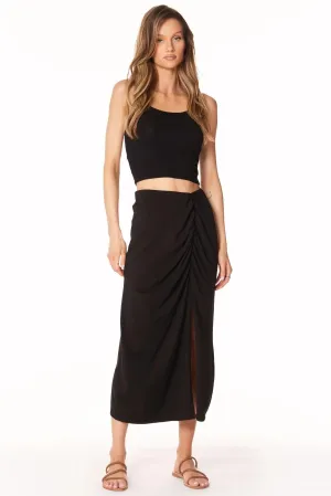 BOBI Skirt w/ High Slit Elasticized Hem Seamless Edging