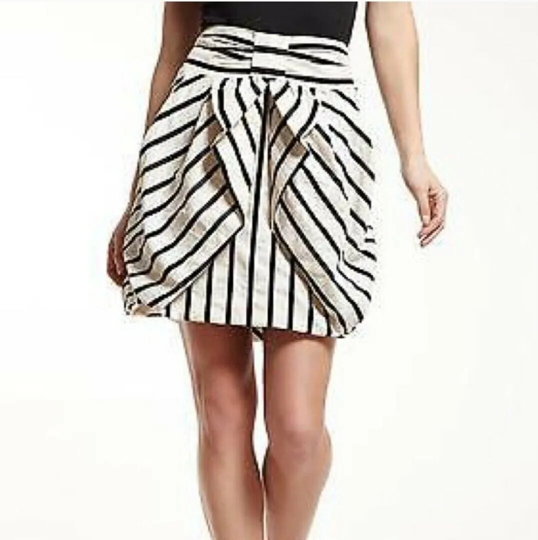 Black and White Stripe Skirt Quick Fit Gentle Flow