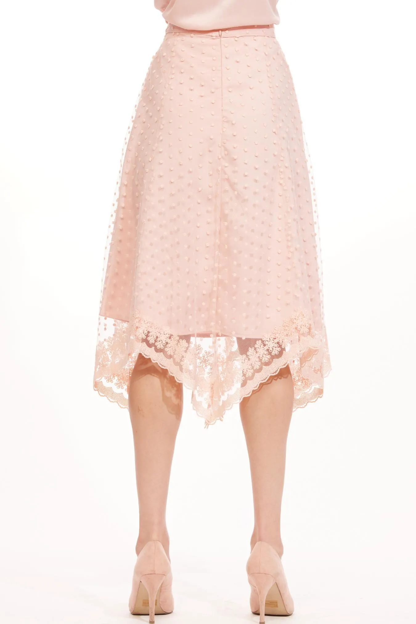 Business Meeting Relaxed Vibes Leriel Skirt - Blushing Dot