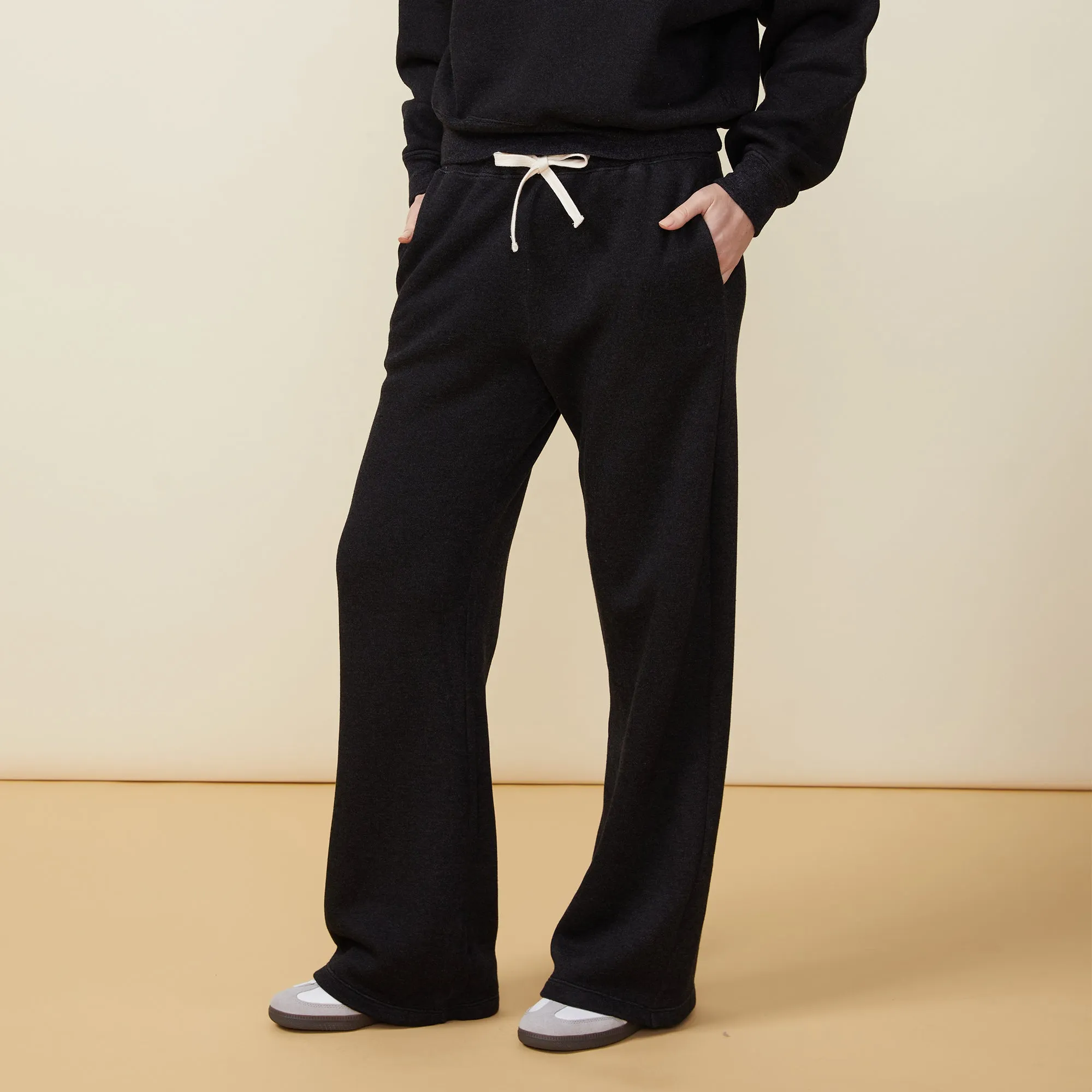 Teddy Fleece Straight Leg Sweat AdjustableDrawstring