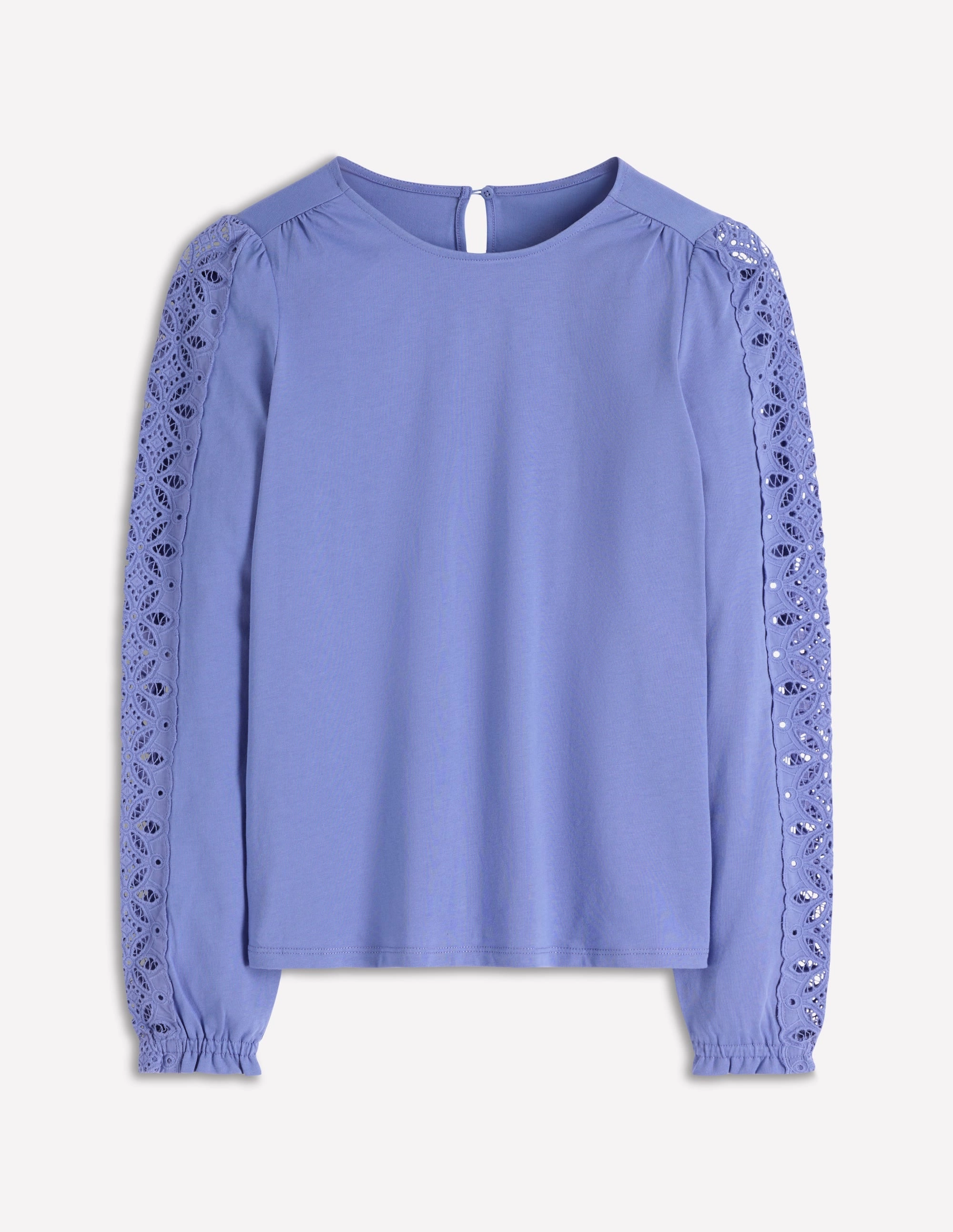 Scarlett Broderie Trim Top-Soft Blue Adaptive Temperature Control TemperatureRegulating