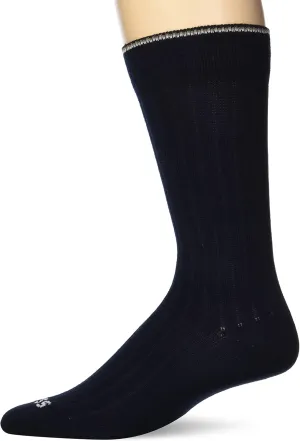 BOSS Men's Solid Ribbed Cotton Socks