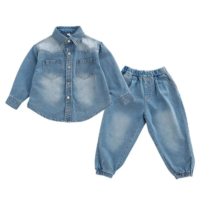 Boys Denim Jacket & Casual Outfit Set