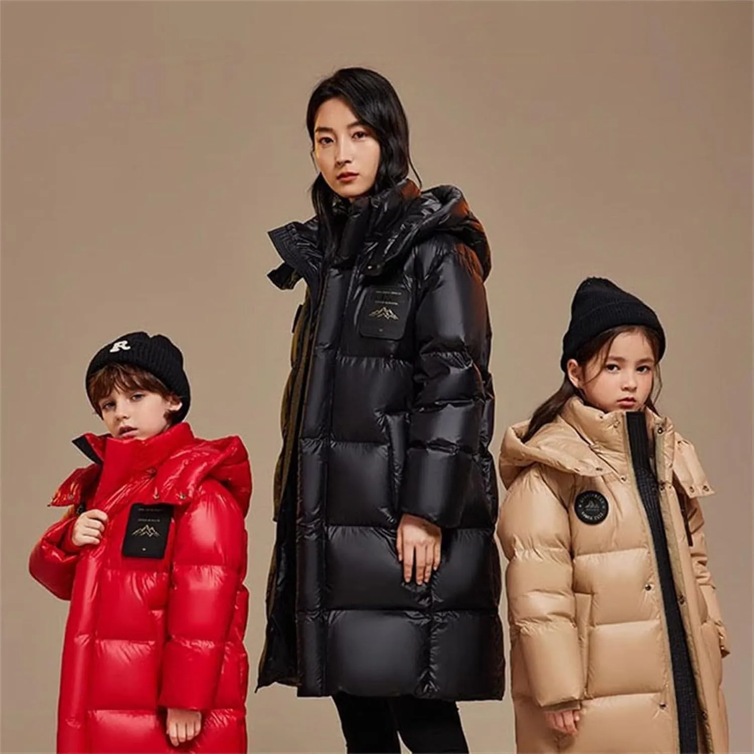 Boys Girls Long Jacket Hooded Down Coat Kids Puffer Down Jacket Thick Warm Coat Padded Winter Jacket Fashion