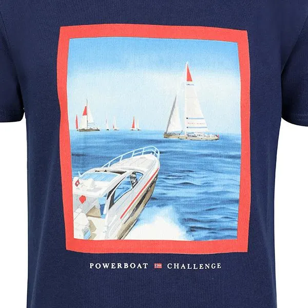 BOYS NAVY BLUE T-SHIRT WITH POWER BOAT
