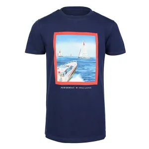 BOYS NAVY BLUE T-SHIRT WITH POWER BOAT