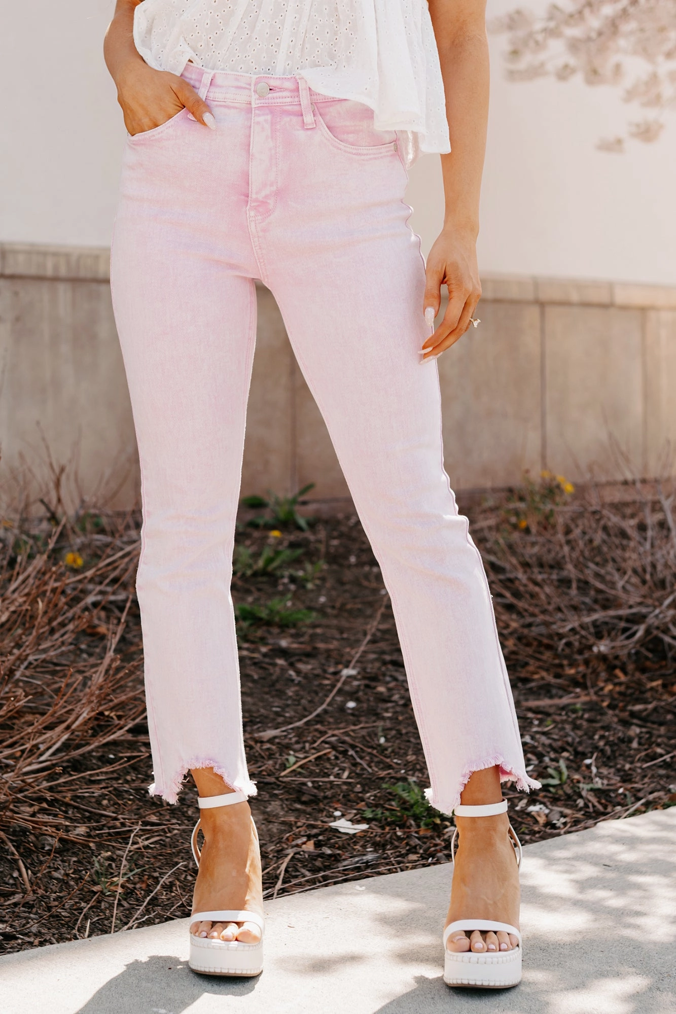 Durable Weave Brad Tummy Control Kick Flare Saige Jeans (Orchid)