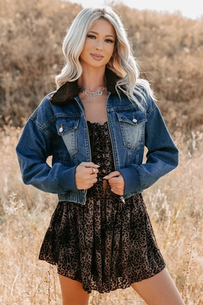 Layered Neckline Details AntiStaticLining Breaking The Quiet Sherpa Collared Jacket (Denim)