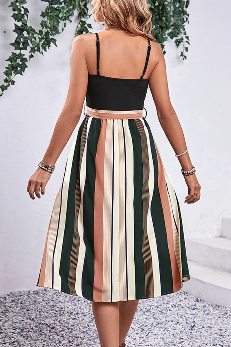 Charming Style BREASTWRAP COLOR MATCHING STRAP SUSPENDER DRESS_CWDSD2895